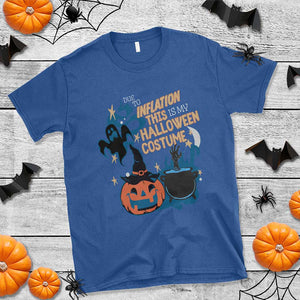 Funny Halloween T Shirt Due To Inflation This Is My Halloween Costume Pumpkin Ghost TS11 Royal Blue Print Your Wear