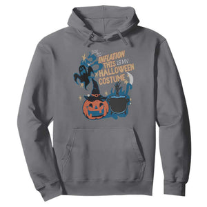 Funny Halloween Hoodie Due To Inflation This Is My Halloween Costume Pumpkin Ghost TS11 Charcoal Print Your Wear