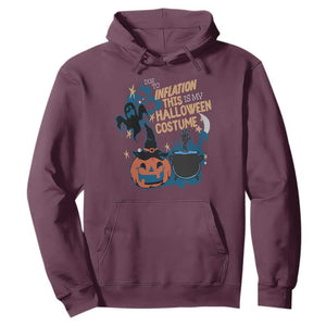 Funny Halloween Hoodie Due To Inflation This Is My Halloween Costume Pumpkin Ghost TS11 Maroon Print Your Wear