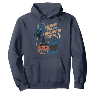 Funny Halloween Hoodie Due To Inflation This Is My Halloween Costume Pumpkin Ghost TS11 Navy Print Your Wear