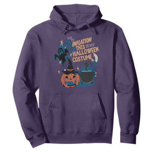 Funny Halloween Hoodie Due To Inflation This Is My Halloween Costume Pumpkin Ghost TS11 Purple Print Your Wear
