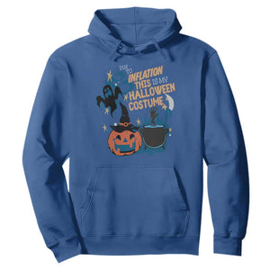 Funny Halloween Hoodie Due To Inflation This Is My Halloween Costume Pumpkin Ghost TS11 Royal Blue Print Your Wear