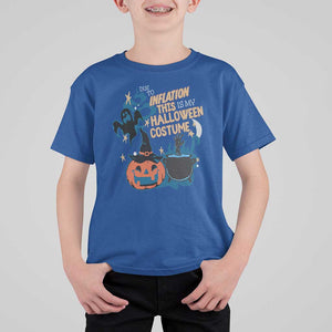 Funny Halloween T Shirt For Kid Due To Inflation This Is My Halloween Costume Pumpkin Ghost TS11 Royal Blue Print Your Wear