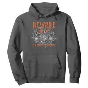 Halloween Dad Hoodie Beware Dad Tax Is A Spooky Deduction Spider TS11 Dark Heather Print Your Wear