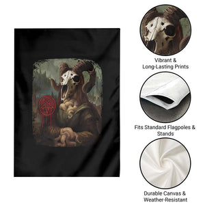 Halloween Garden Flag Creepy Mona Lisa Satan Pentagram Leonardo da Vinci TS11 Print Your Wear