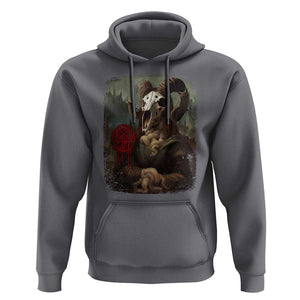 Halloween Hoodie Creepy Mona Lisa Satan Pentagram Leonardo da Vinci TS11 Charcoal Print Your Wear