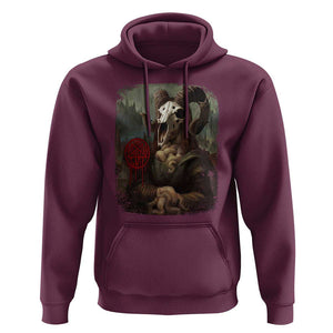 Halloween Hoodie Creepy Mona Lisa Satan Pentagram Leonardo da Vinci TS11 Maroon Print Your Wear