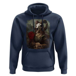 Halloween Hoodie Creepy Mona Lisa Satan Pentagram Leonardo da Vinci TS11 Navy Print Your Wear