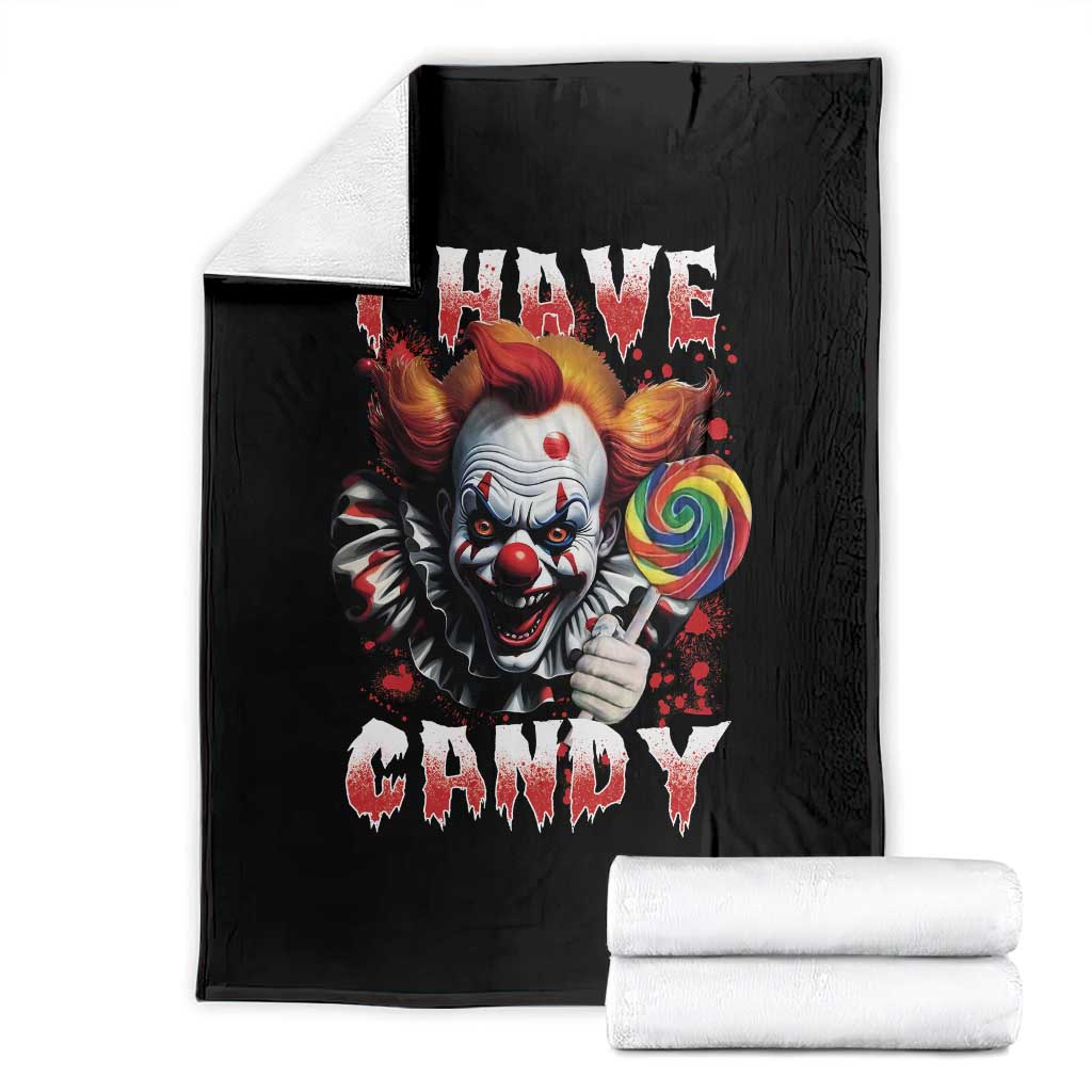 Halloween Throw Blanket I Have Candy Scary Creepy Clown Lolipop TS11 Black Print Your Wear
