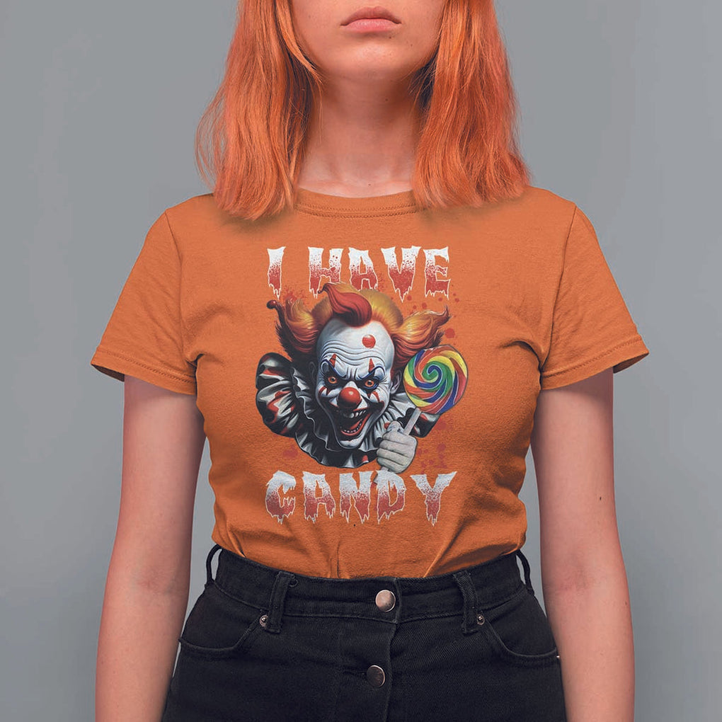 Halloween T Shirt For Women I Have Candy Scary Creepy Clown Lolipop TS11 Orange Print Your Wear