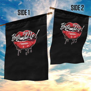 Halloween Garden Flag Bite Me Vampire Red Lips Teeth Bloody TS11 Print Your Wear