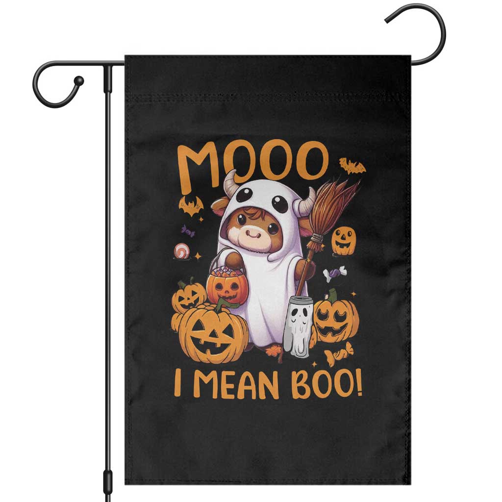 Spooky Cow Halloween Garden Flag Moo I Mean Boo Funny Ghost Heifer TS11 Black Print Your Wear