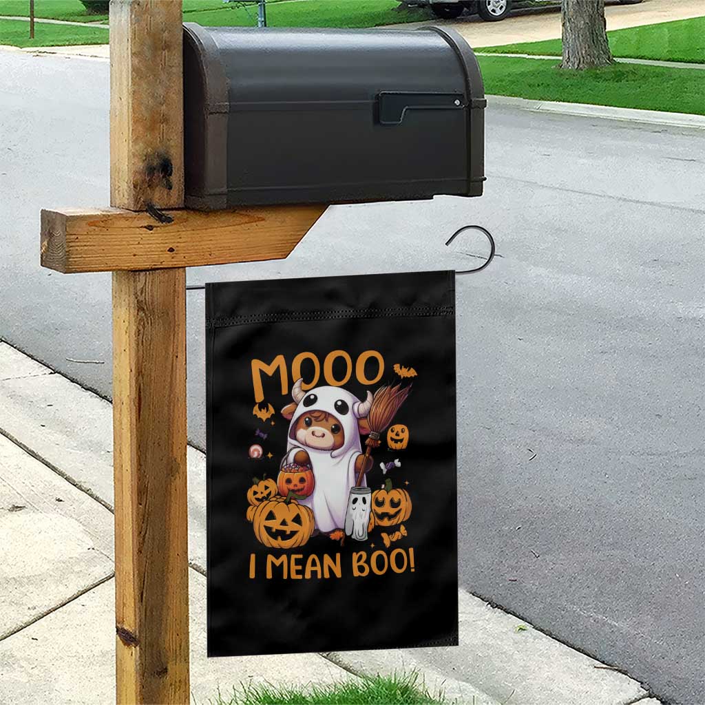 Spooky Cow Halloween Garden Flag Moo I Mean Boo Funny Ghost Heifer TS11 Print Your Wear