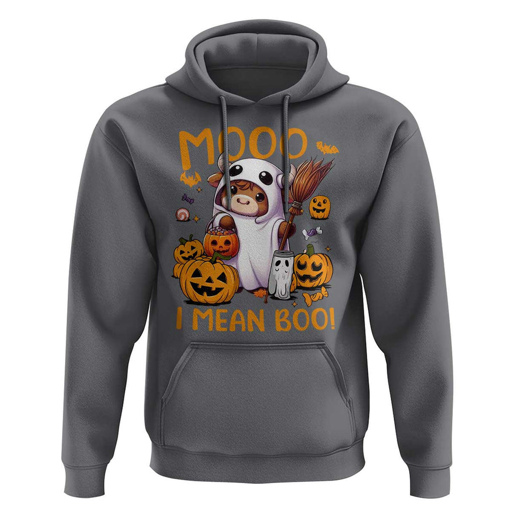 Spooky Cow Halloween Hoodie Moo I Mean Boo Funny Ghost Heifer TS11 Charcoal Print Your Wear