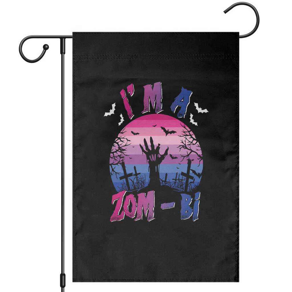 Funny Halloween Bisexual Garden Flag I'm A Zom Bi Zombie LGBT TS11 Black Print Your Wear