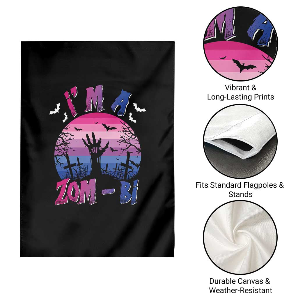 Funny Halloween Bisexual Garden Flag I'm A Zom Bi Zombie LGBT TS11 Print Your Wear