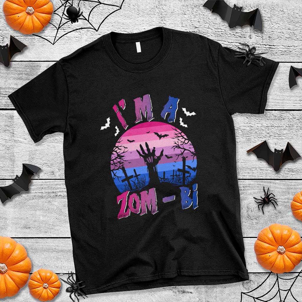 Funny Halloween Bisexual T Shirt I'm A Zom Bi Zombie LGBT TS11 Black Print Your Wear