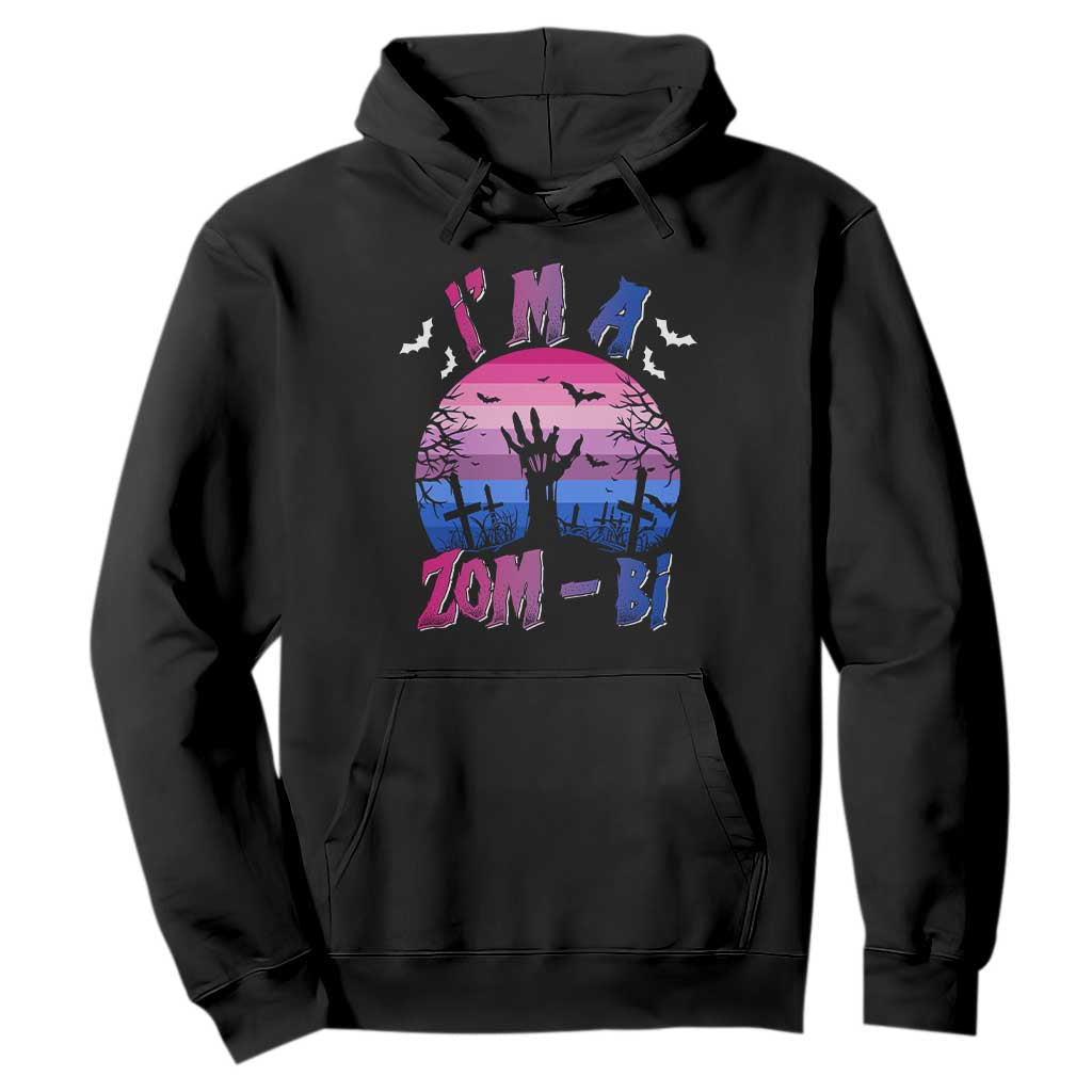 Funny Halloween Bisexual Hoodie I'm A Zom Bi Zombie LGBT TS11 Black Print Your Wear