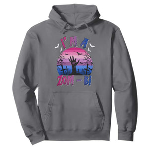 Funny Halloween Bisexual Hoodie I'm A Zom Bi Zombie LGBT TS11 Charcoal Print Your Wear