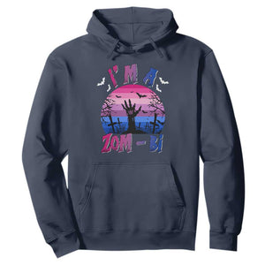 Funny Halloween Bisexual Hoodie I'm A Zom Bi Zombie LGBT TS11 Navy Print Your Wear