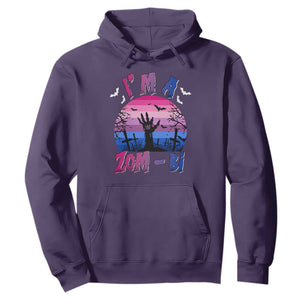 Funny Halloween Bisexual Hoodie I'm A Zom Bi Zombie LGBT TS11 Purple Print Your Wear