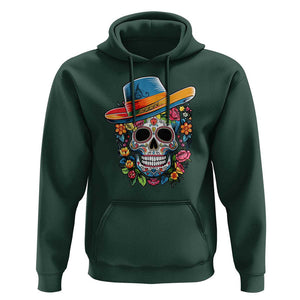 Day Of The Dead Hoodie Sugar Skull Dia De Los Muertos Halloween Flower TS11 Dark Forest Green Print Your Wear