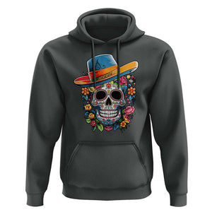 Day Of The Dead Hoodie Sugar Skull Dia De Los Muertos Halloween Flower TS11 Dark Heather Print Your Wear