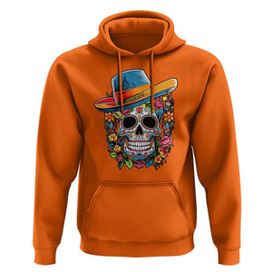 Day Of The Dead Hoodie Sugar Skull Dia De Los Muertos Halloween Flower TS11 Orange Print Your Wear