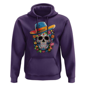 Day Of The Dead Hoodie Sugar Skull Dia De Los Muertos Halloween Flower TS11 Purple Print Your Wear