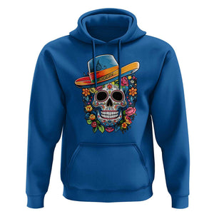 Day Of The Dead Hoodie Sugar Skull Dia De Los Muertos Halloween Flower TS11 Royal Blue Print Your Wear