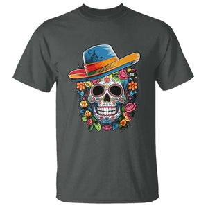 Day Of The Dead T Shirt Sugar Skull Dia De Los Muertos Halloween Flower TS11 Dark Heather Print Your Wear