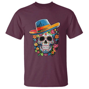 Day Of The Dead T Shirt Sugar Skull Dia De Los Muertos Halloween Flower TS11 Maroon Print Your Wear