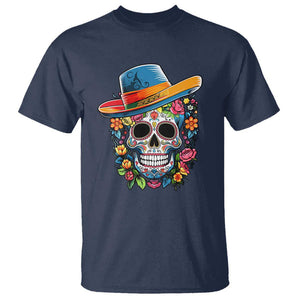 Day Of The Dead T Shirt Sugar Skull Dia De Los Muertos Halloween Flower TS11 Navy Print Your Wear