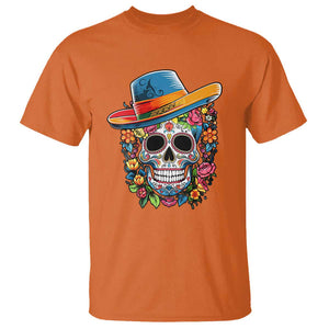 Day Of The Dead T Shirt Sugar Skull Dia De Los Muertos Halloween Flower TS11 Orange Print Your Wear