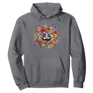 Day Of The Dead Hoodie Pumpkin Sugar Skull Halloween Flowers TS11 Charcoal Print Your Wear
