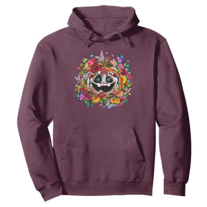 Day Of The Dead Hoodie Pumpkin Sugar Skull Halloween Flowers TS11 Maroon Print Your Wear