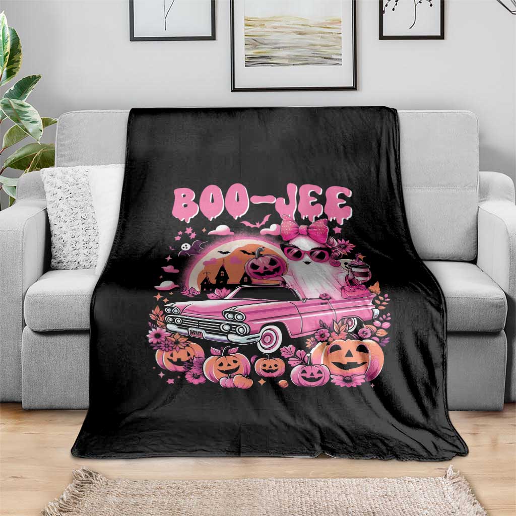 Funny Halloween Throw Blanket Boo Jee Pink Ghost Boujee Pumpkin Haunted House TS11 Print Your Wear
