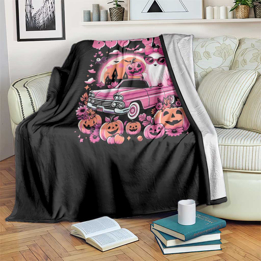Funny Halloween Throw Blanket Boo Jee Pink Ghost Boujee Pumpkin Haunted House TS11 Print Your Wear