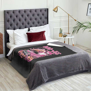 Funny Halloween Throw Blanket Boo Jee Pink Ghost Boujee Pumpkin Haunted House TS11 Print Your Wear