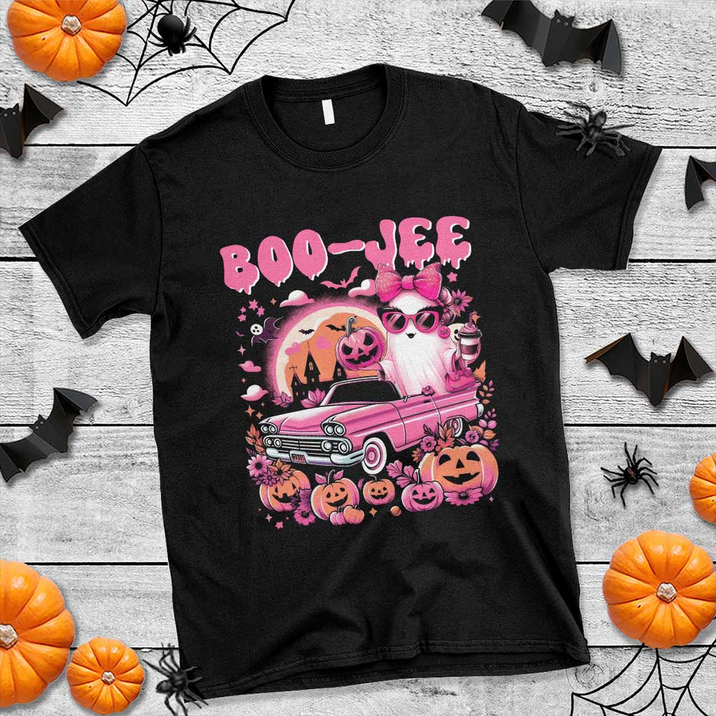 Funny Halloween T Shirt Boo Jee Pink Ghost Boujee Pumpkin Haunted House TS11 Black Print Your Wear