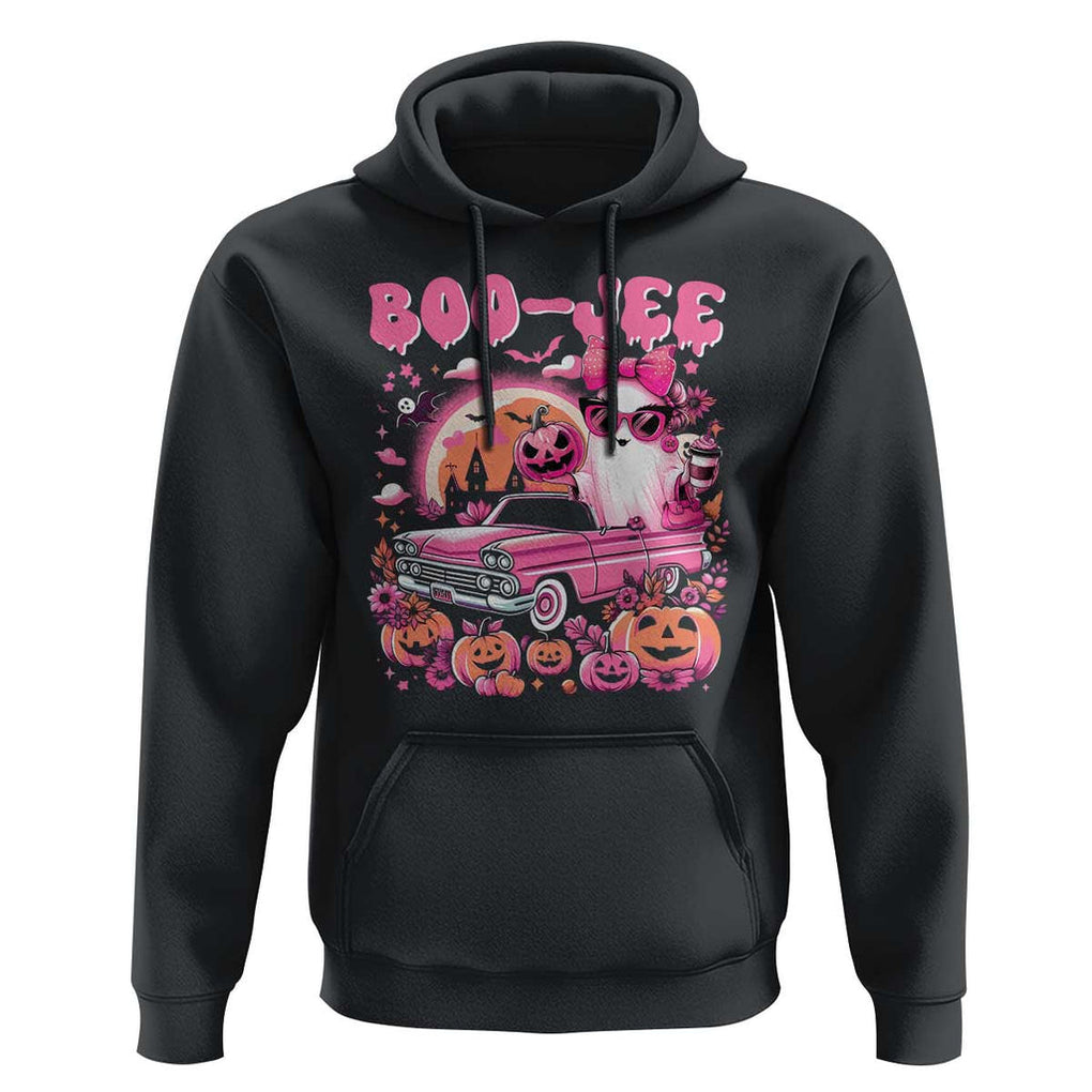 Funny Halloween Hoodie Boo Jee Pink Ghost Boujee Pumpkin Haunted House TS11 Black Print Your Wear