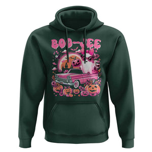 Funny Halloween Hoodie Boo Jee Pink Ghost Boujee Pumpkin Haunted House TS11 Dark Forest Green Print Your Wear