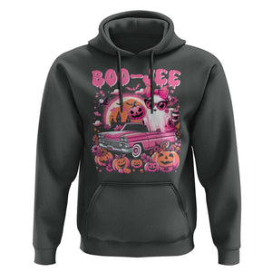 Funny Halloween Hoodie Boo Jee Pink Ghost Boujee Pumpkin Haunted House TS11 Dark Heather Print Your Wear
