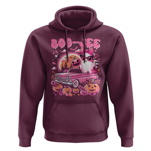 Funny Halloween Hoodie Boo Jee Pink Ghost Boujee Pumpkin Haunted House TS11 Maroon Print Your Wear