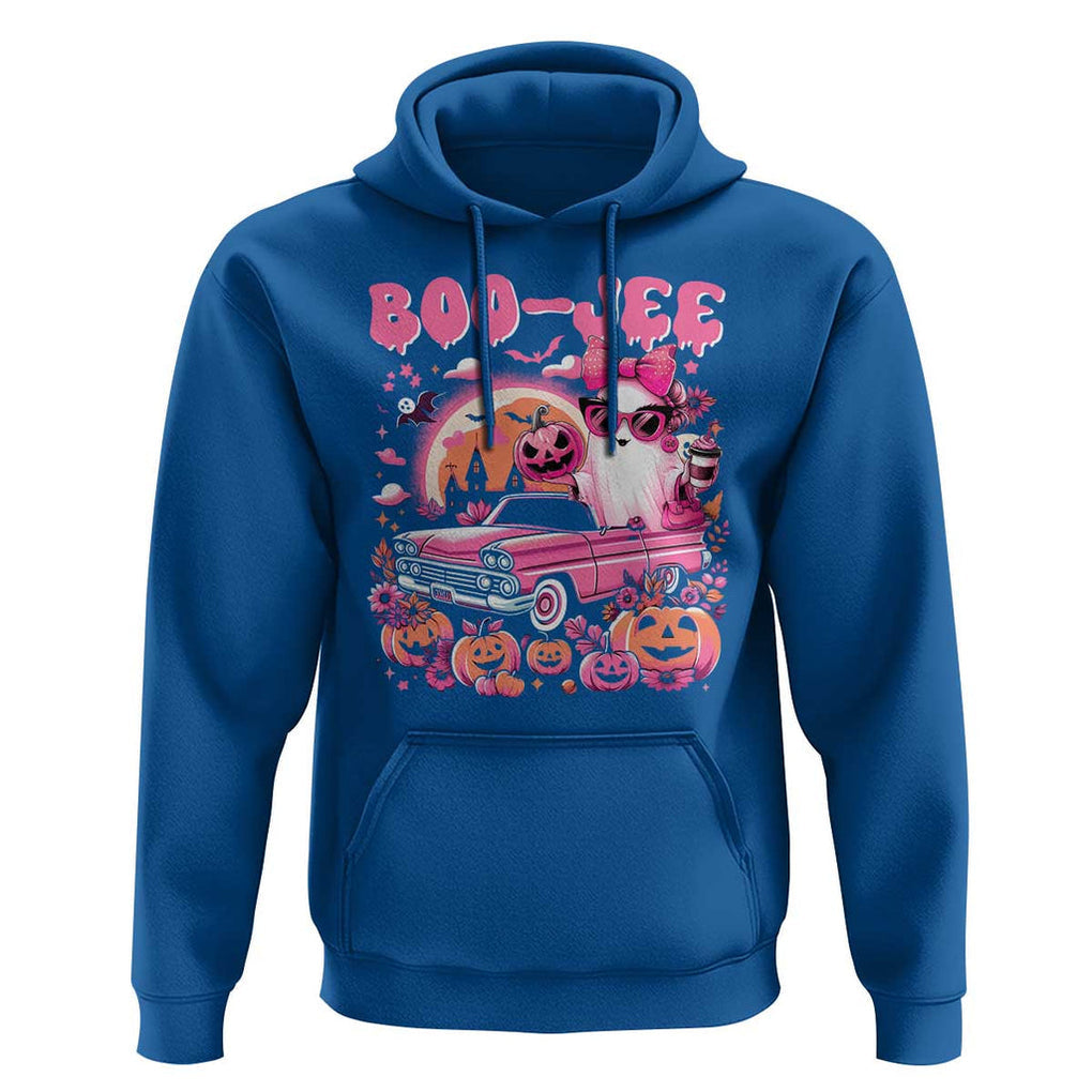 Funny Halloween Hoodie Boo Jee Pink Ghost Boujee Pumpkin Haunted House TS11 Royal Blue Print Your Wear