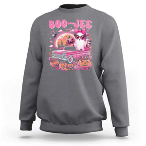 Funny Halloween Sweatshirt Boo Jee Pink Ghost Boujee Pumpkin Haunted House TS11 Charcoal Print Your Wear