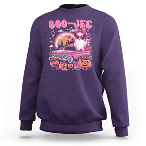 Funny Halloween Sweatshirt Boo Jee Pink Ghost Boujee Pumpkin Haunted House TS11 Purple Print Your Wear