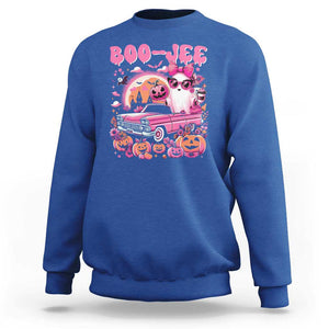 Funny Halloween Sweatshirt Boo Jee Pink Ghost Boujee Pumpkin Haunted House TS11 Royal Blue Print Your Wear