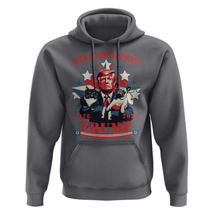 Funny Trump Hoodie Save Our Pets Vote Trump 2024 Dog Cat Star TS11 Charcoal Print Your Wear