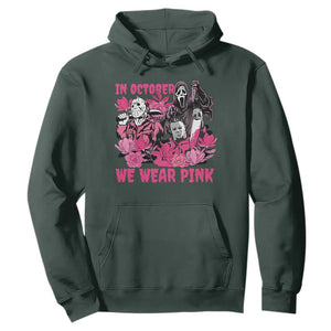Breast Cancer Awareness Murderers Hoodie In October We Wear Pink Vintage Flower TS11 Dark Forest Green Print Your Wear